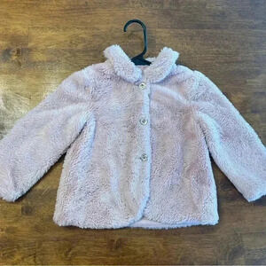 Edgehill Collection Girls pink fur coat size 2/3